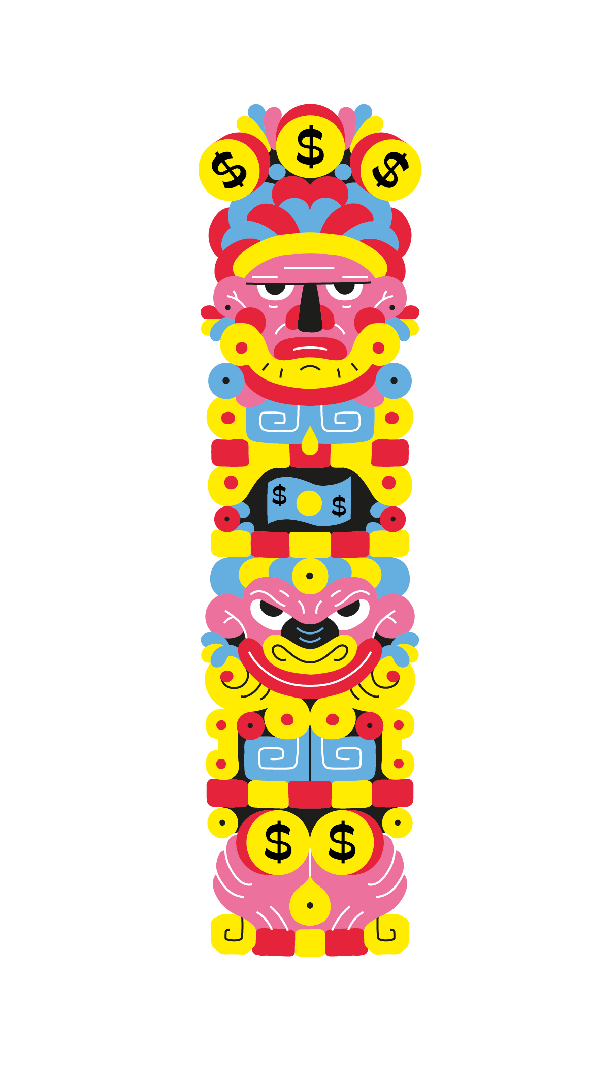 Illustration de Camille Gobourg, typographie de Savate, Collectif We.ch-Camille Gobourg-or-pauvreté-crime-Costa-Rica-unsighted-TOTEM