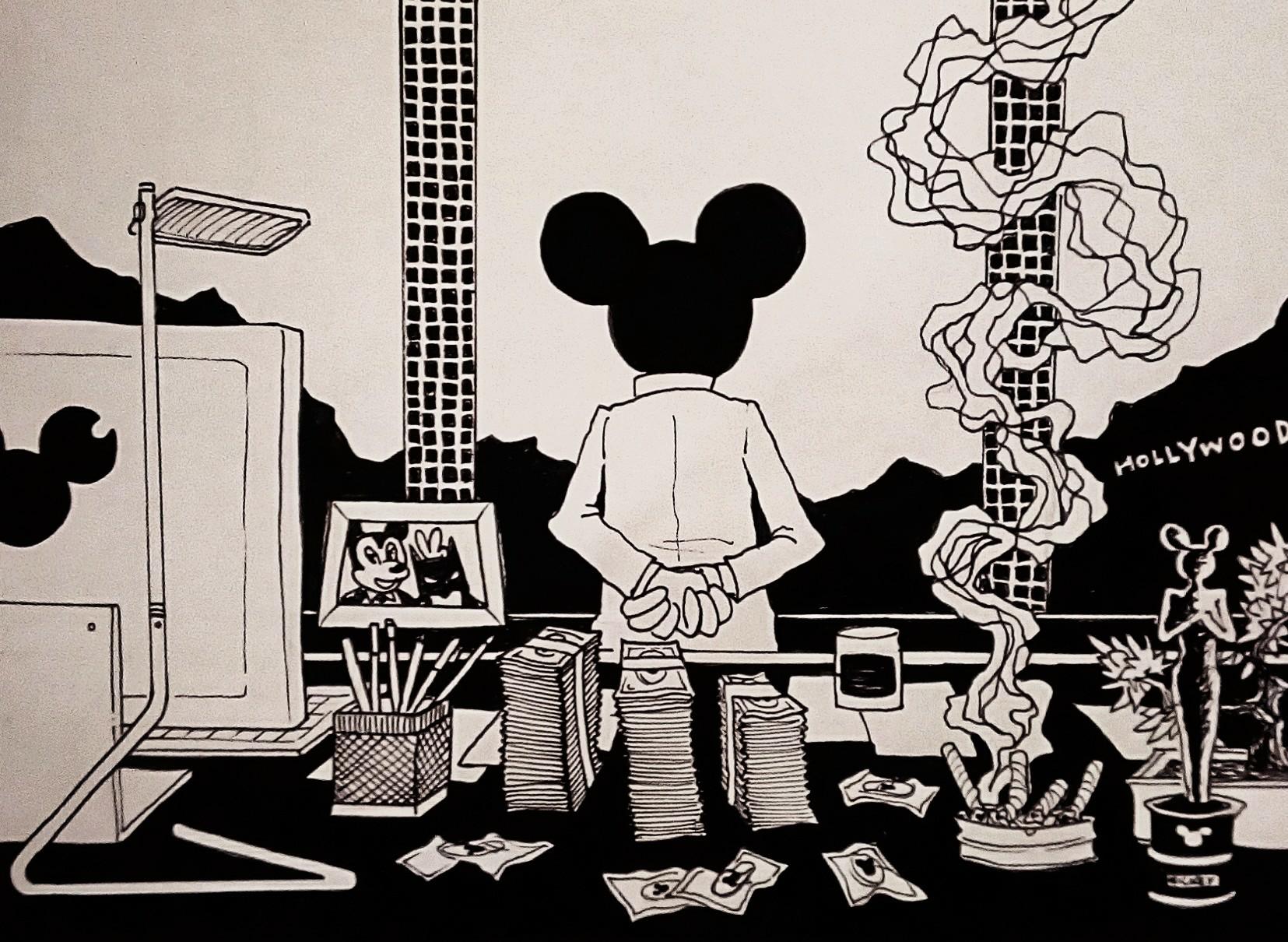 Illustration de Su zo sur le rachat de la fox par le Disney de Mickey Mouse