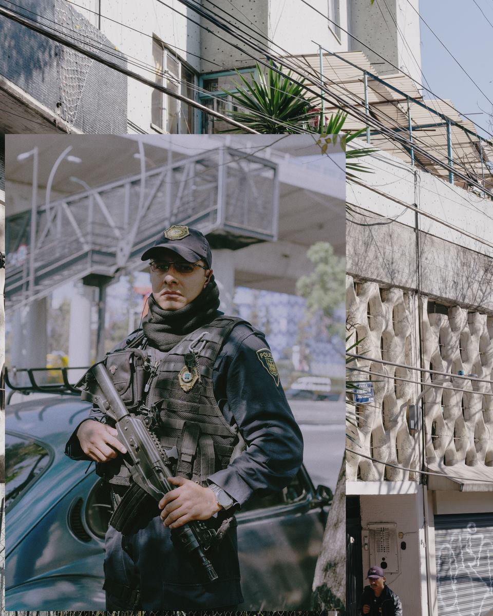 Photographies de fonctionnaires mexicains par notre artiste Thomas Cecchelani, sur le thème de la violence et du crime organisé au Mexique