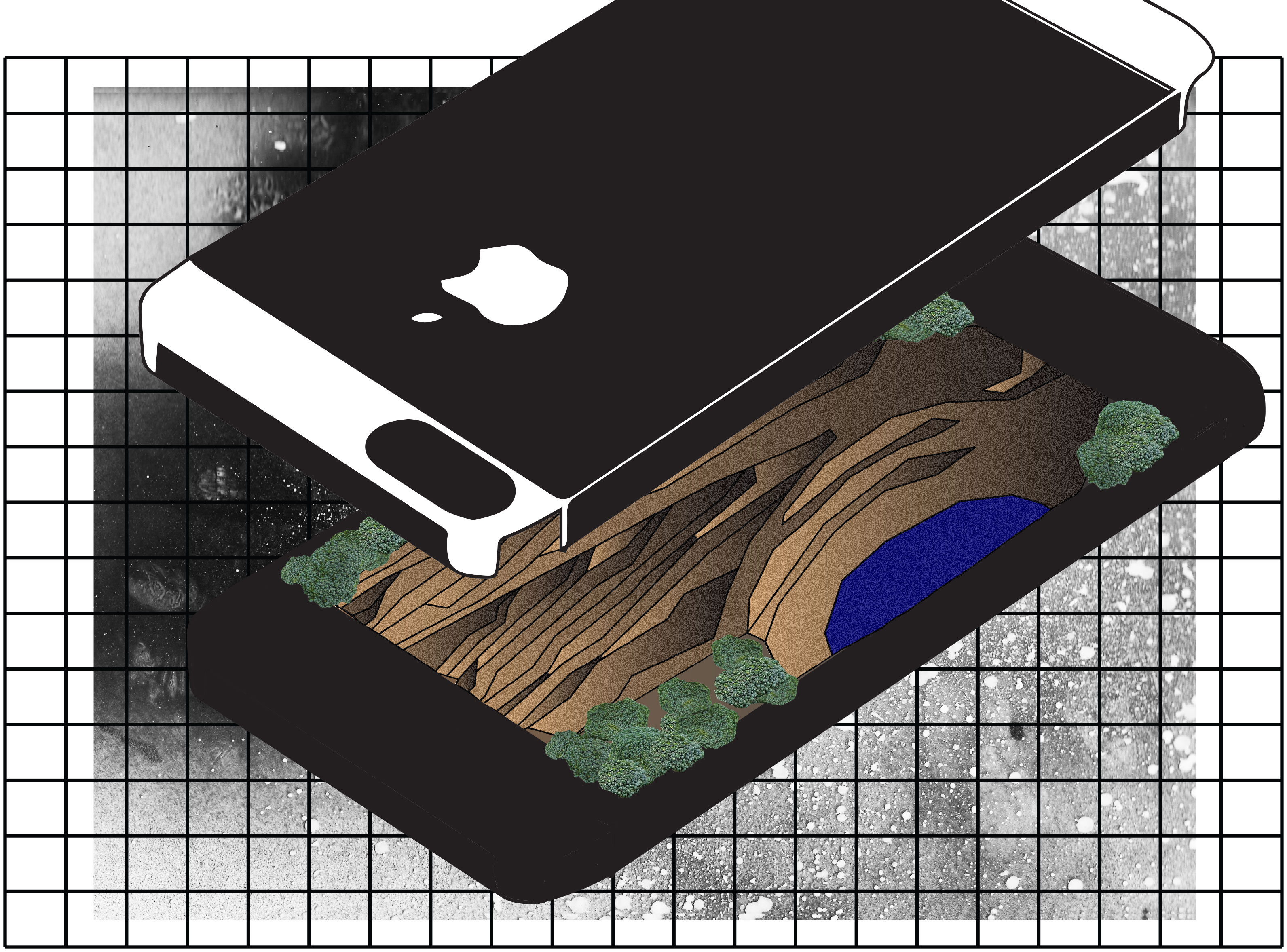 Illustration de Joseph Hadacek sur le tantale, les métaux rares présents dans les smartphones et le prix lourd de leur extraction