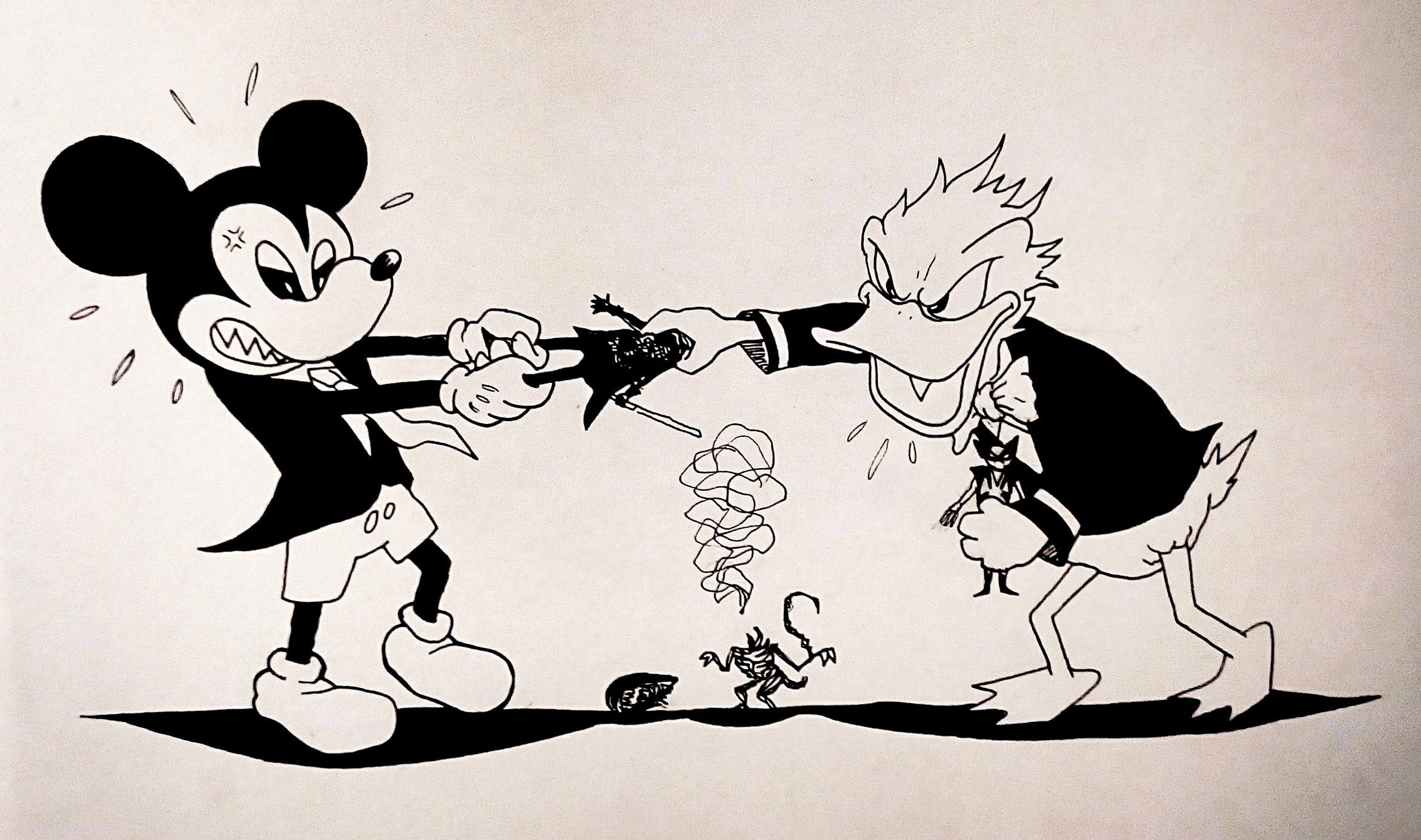 Illustration de Su zo sur le rachat de la fox par le Disney de Mickey Mouse