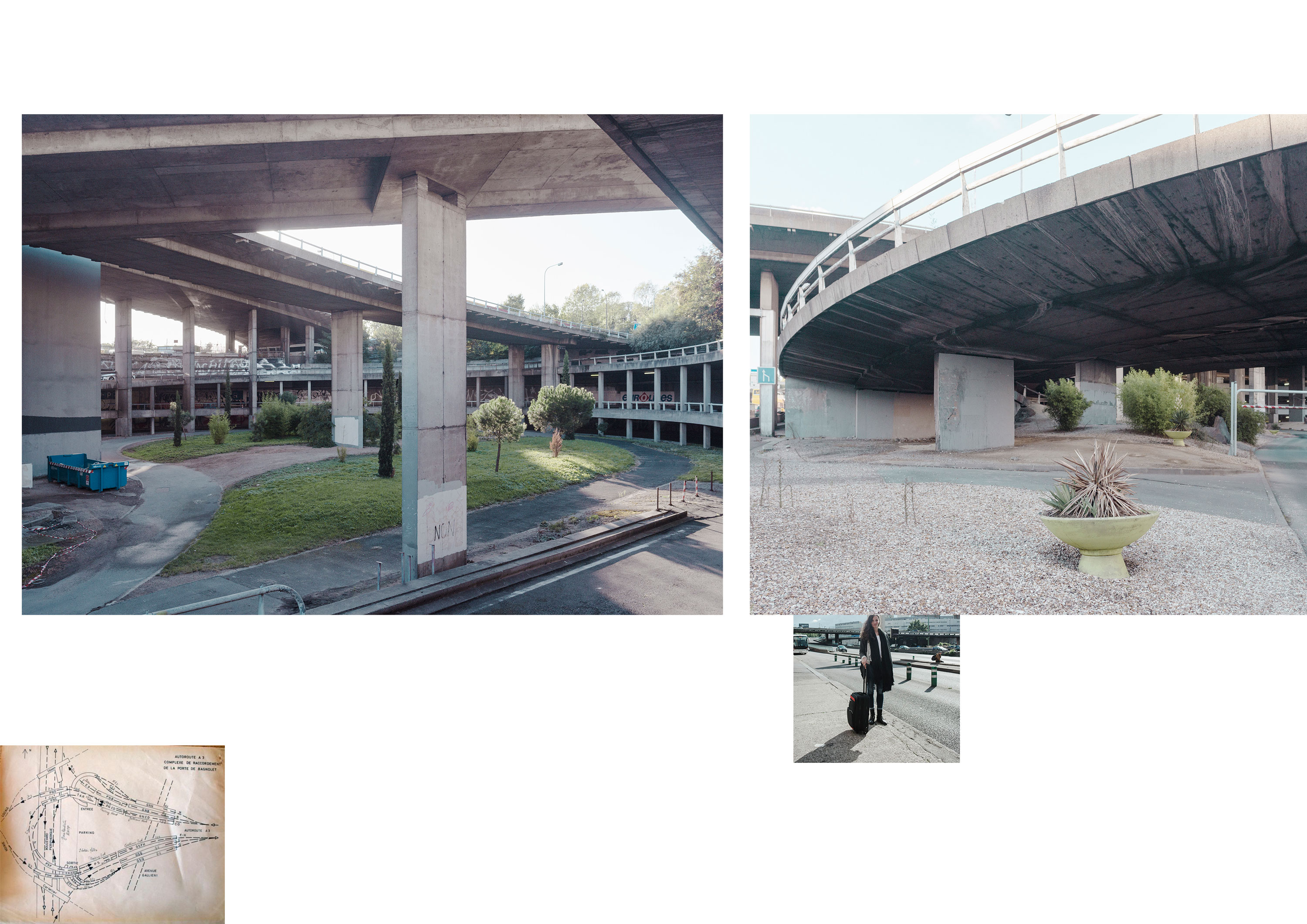 Photos de Thomas Cecchelani sur le thème de la marge, de son rapport à la ville et au centre. Sous l'échangeur.