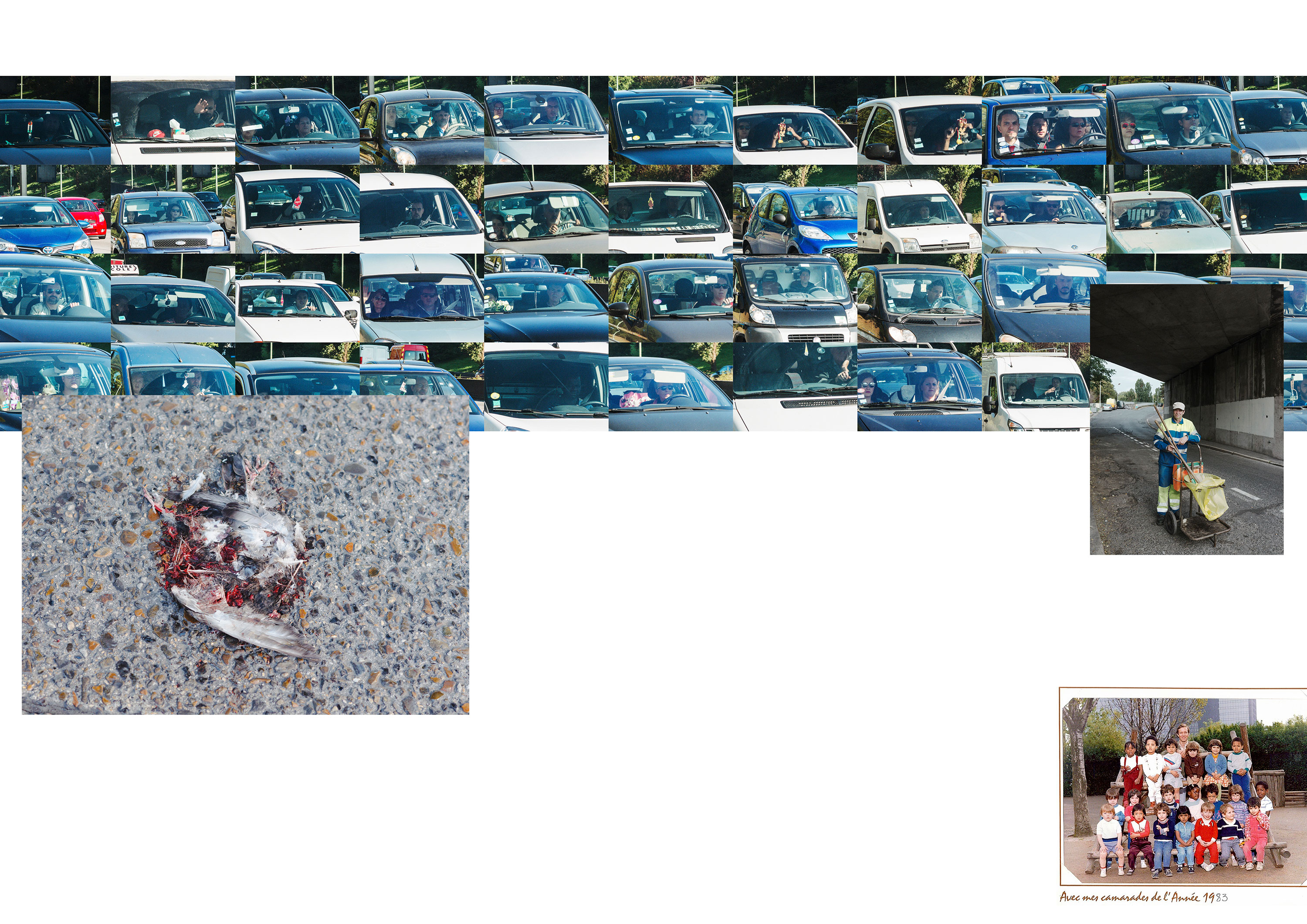 Photos de Thomas Cecchelani sur le thème de la marge, de son rapport à la ville et au centre. Parking.