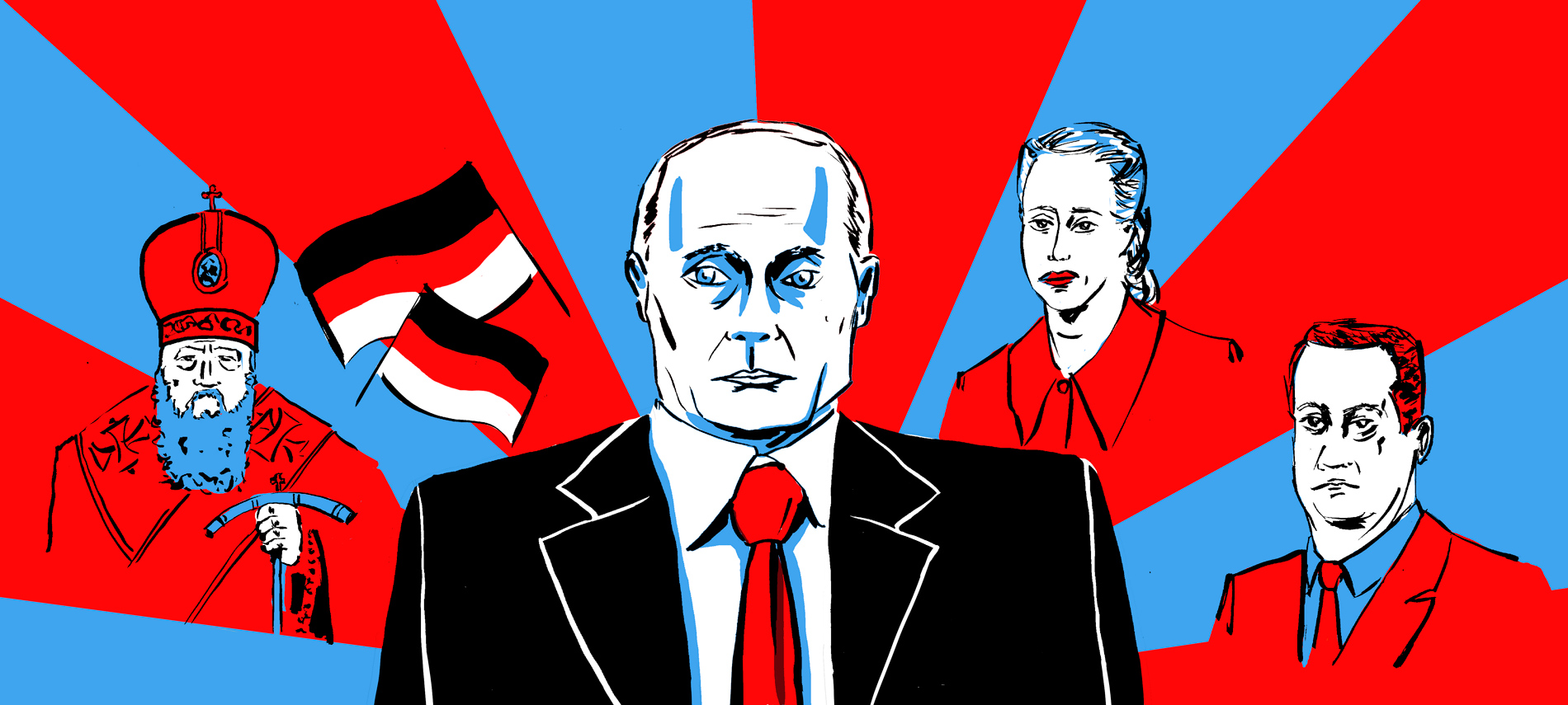 Élections en Russie : l'éternel fuite en avant de Vladimir Poutine. Illustrations de Tommy Dessine.