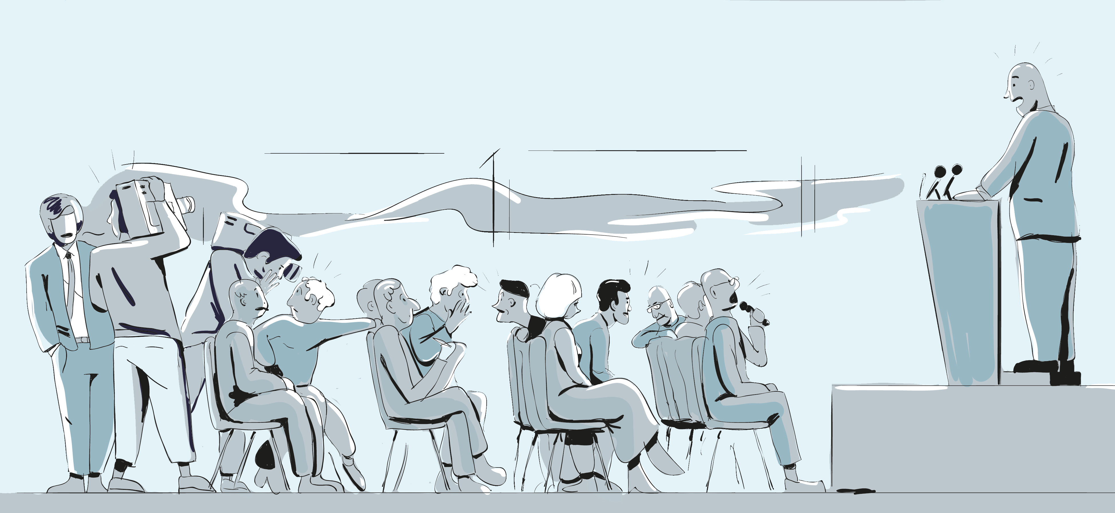 Lee Atwater, l'inventeur des fake news ? Illustrations d'Hadrien Bult.