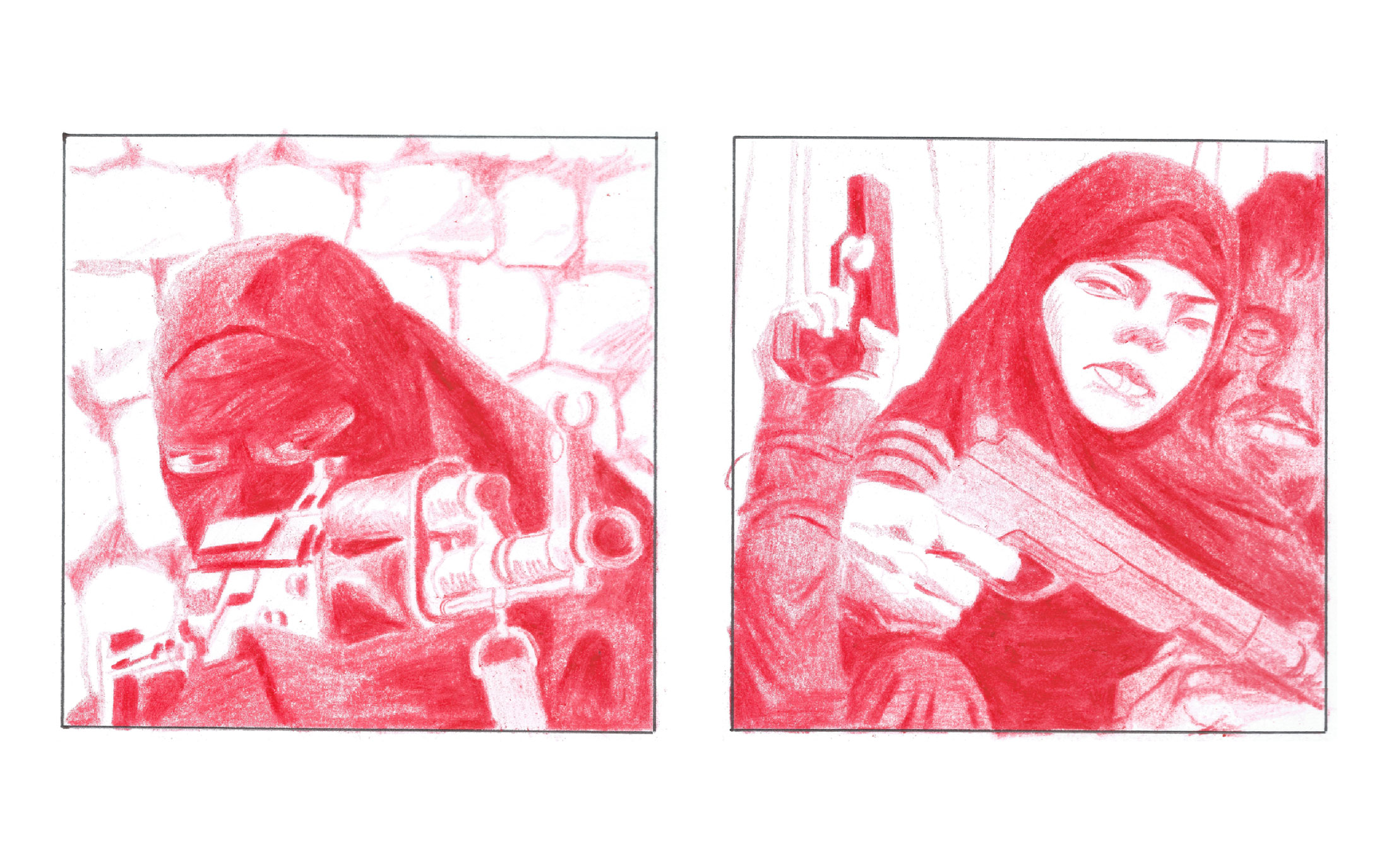 Les femmes du Djihad. Quand les femmes rejoignent Daesh. Illustrations de Lucien Gurbert.