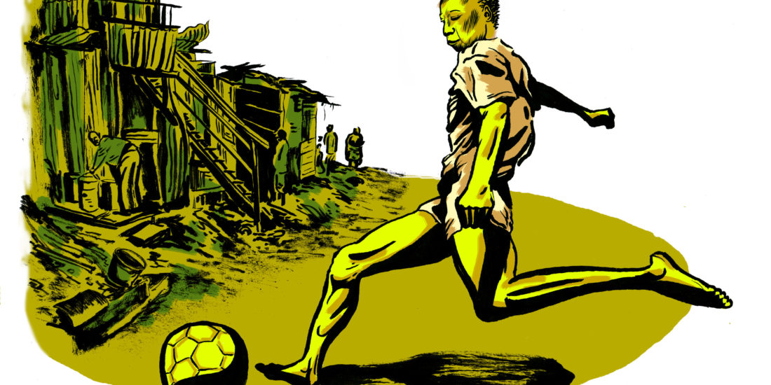 George Weah, de Ballon d'or à président du Libéria. Illustrations d'Eric Vanderhaegen.