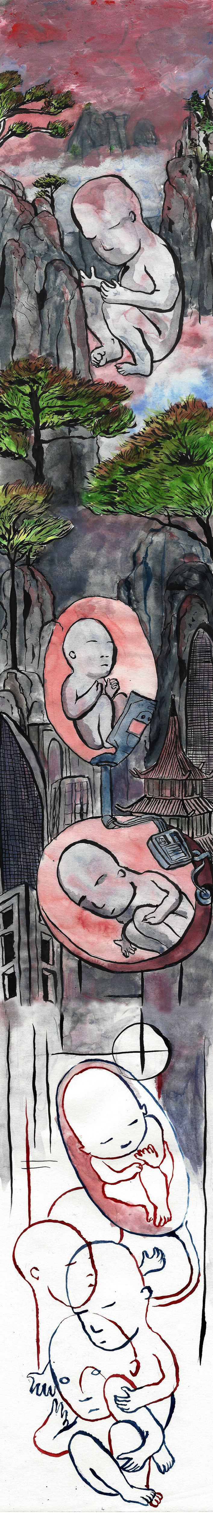 Tinantian, l'enfant chinois né 4 ans après la mort de ses parents : Le meilleur des Mondes aux portes de la Chine ? Illustrations de Su Zo.